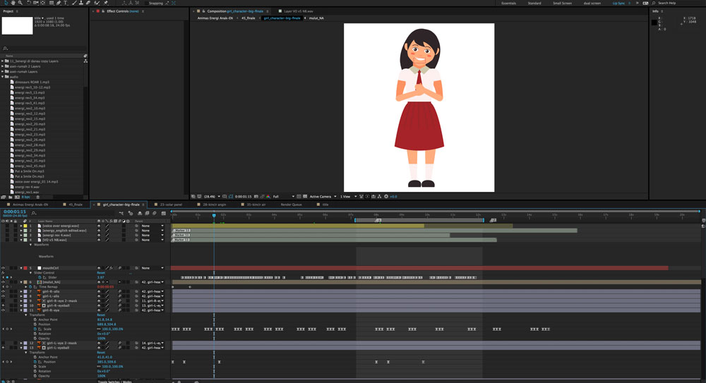 Proses animasi di Adobe After Effects